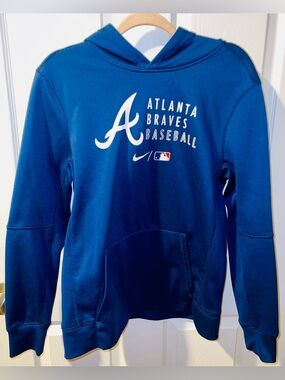 Nike youth XL 18/20 Atlanta Braves Baseball hoodie blue